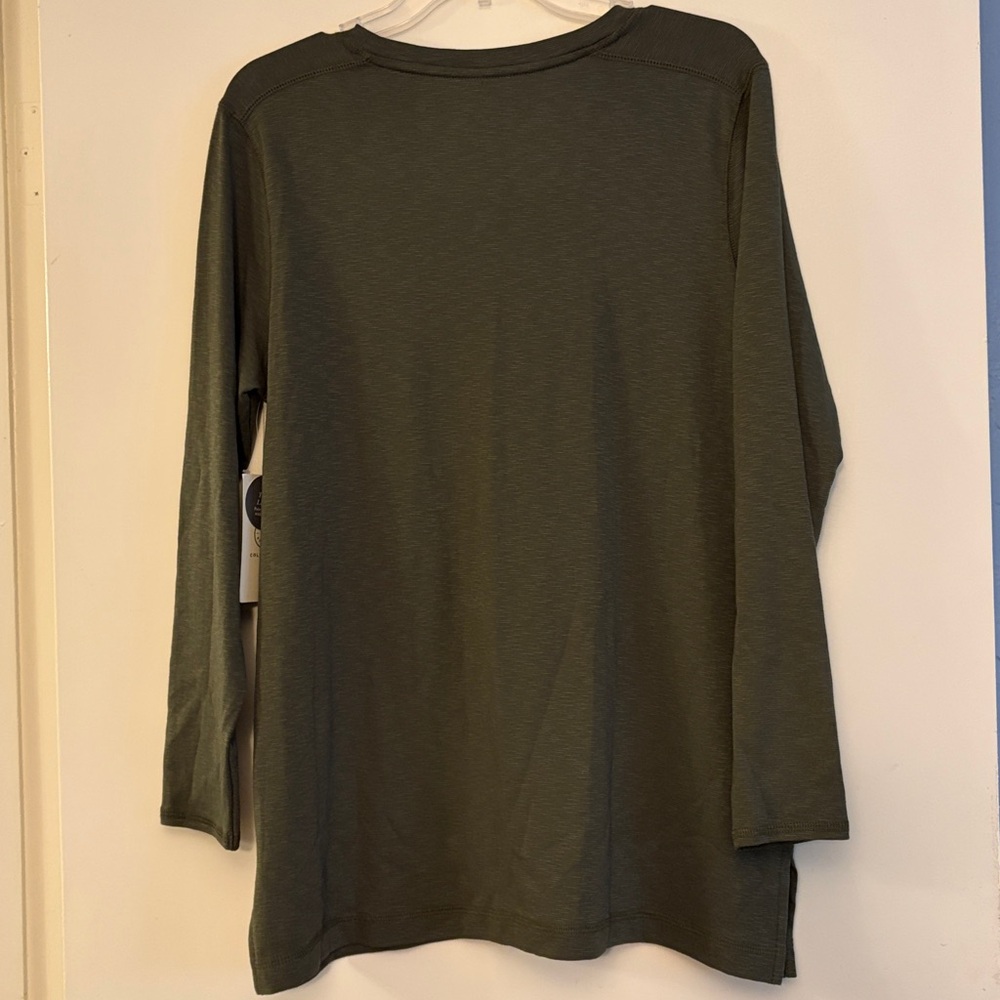 3 for $25! NWT Martha Stewart Women’s Olive Long Sleeve Tunic Length Top, L - Picture 5 of 5
